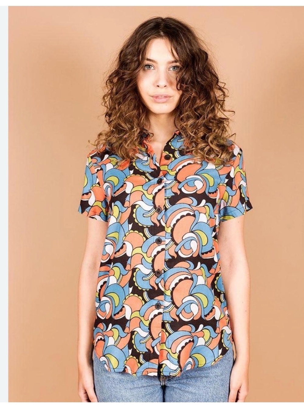 Nooworks joyce Glower Power button up shirt M